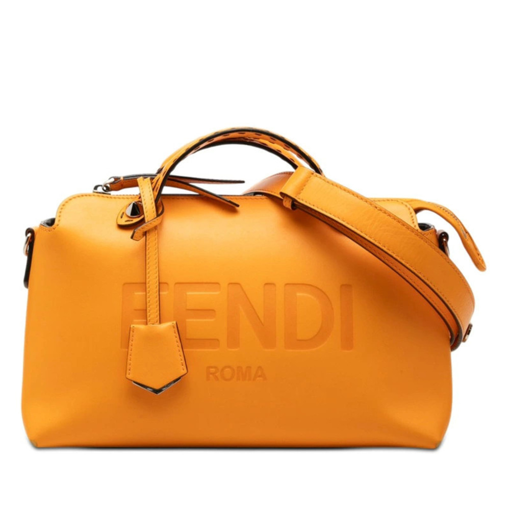 Fendi By The Way 2way Shoulder Bag Orange Leather